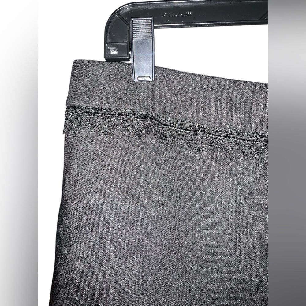 White House Black‎ Market Black The Slim Ankle Dress Pant With Lace Waist Sz 12 - Picture 2 of 7